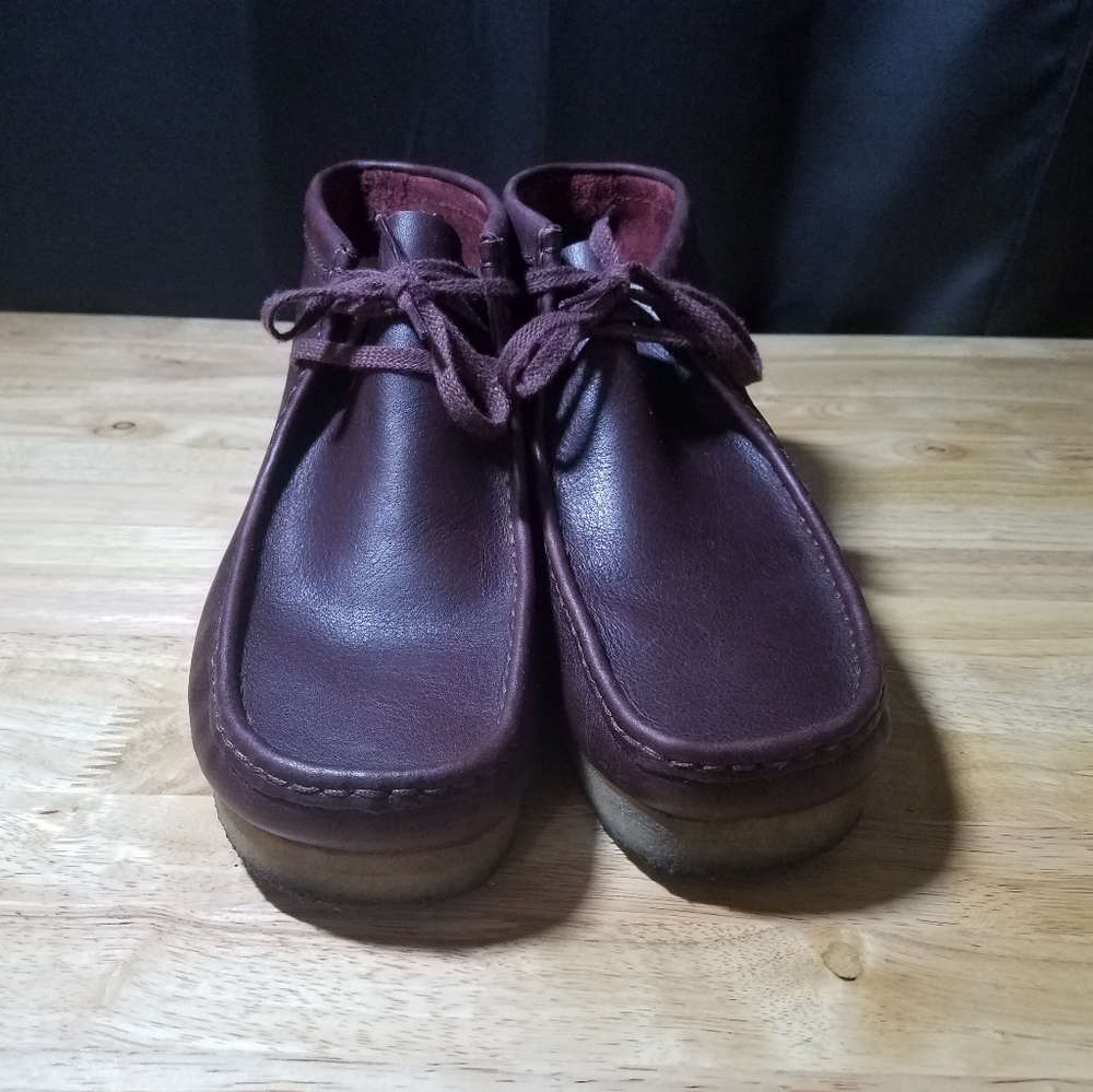 Clarks Wallabee Leather Burgundy Hi